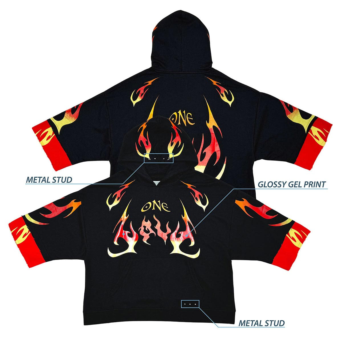 One love short sleeve hoodie