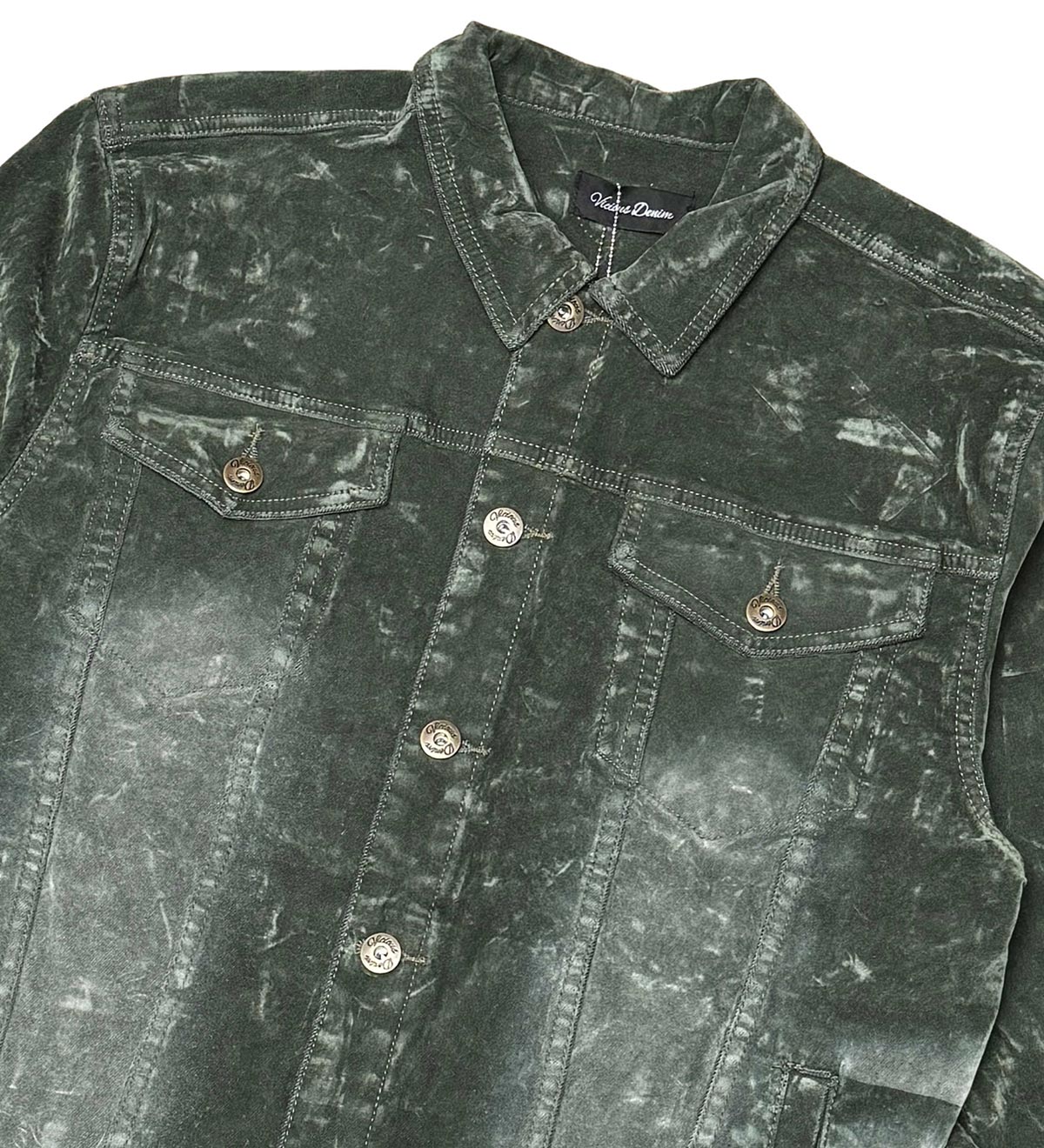 Velvet coated denim jacket