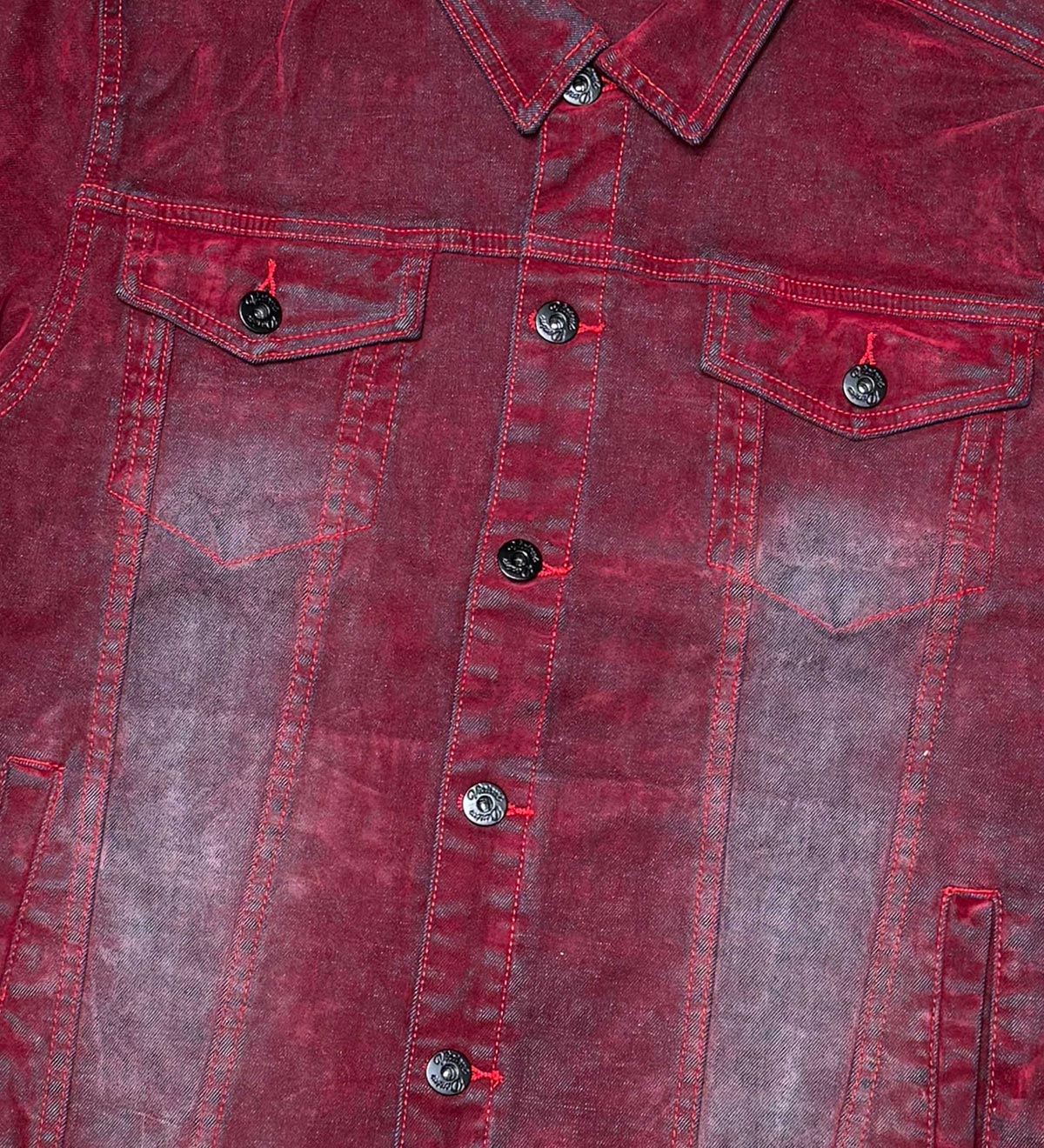 Velvet coated denim jacket