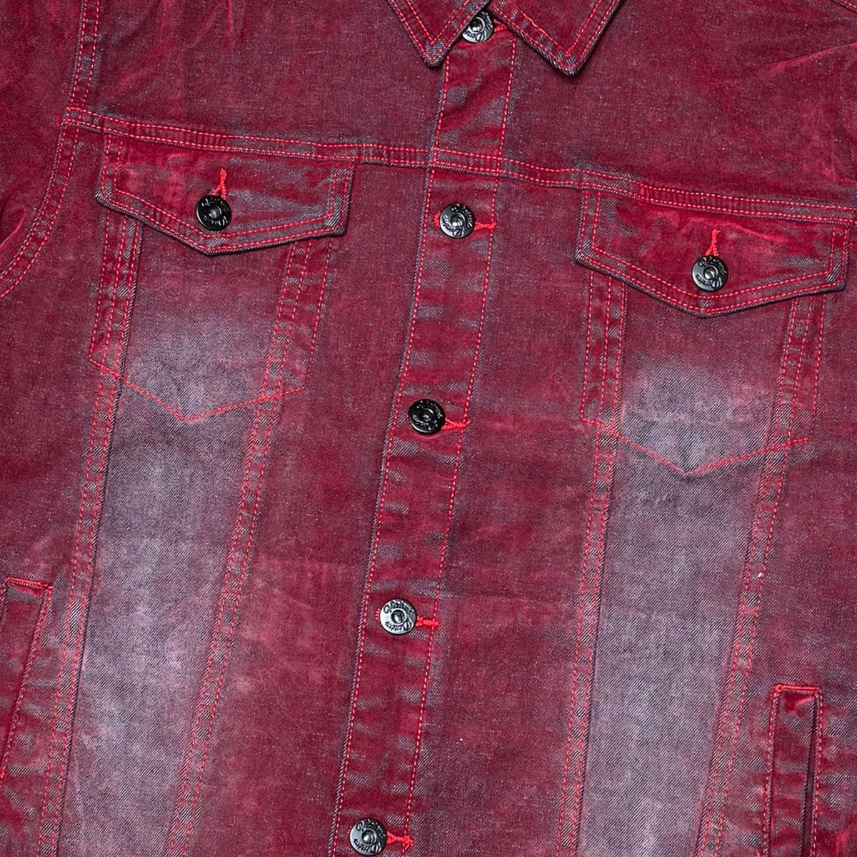 Velvet coated denim jacket