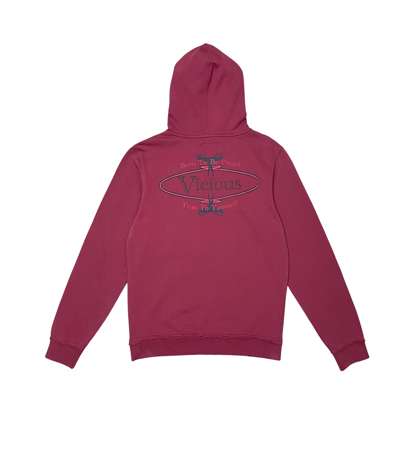 True To Yourself Vintage Hoodie - Burgundy | Vicious _2