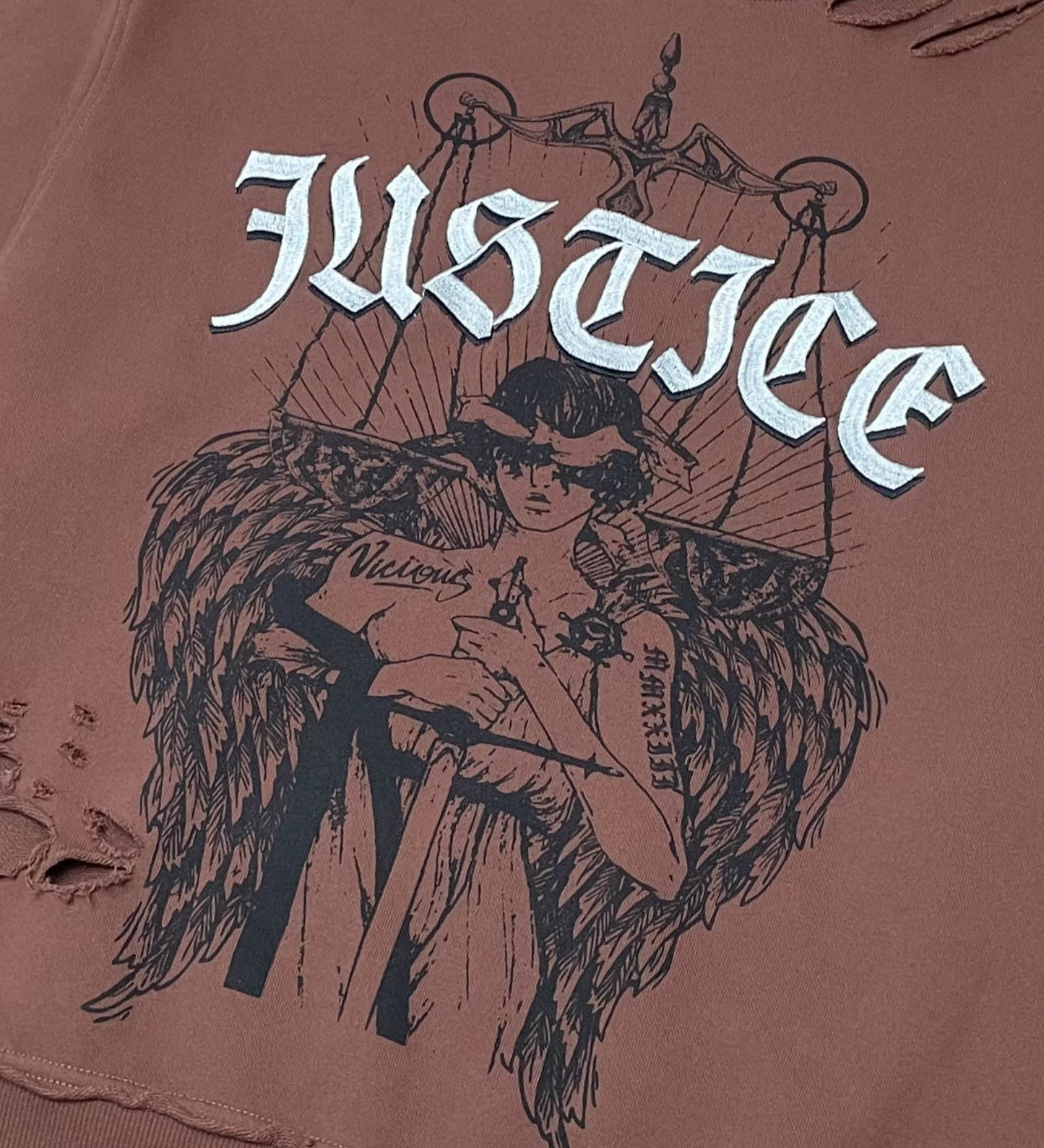 Justice Distressed Crewneck - Abyss Blue | Vicious _4