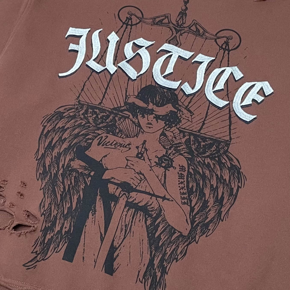 Justice Distressed Crewneck - Abyss Blue | Vicious _4