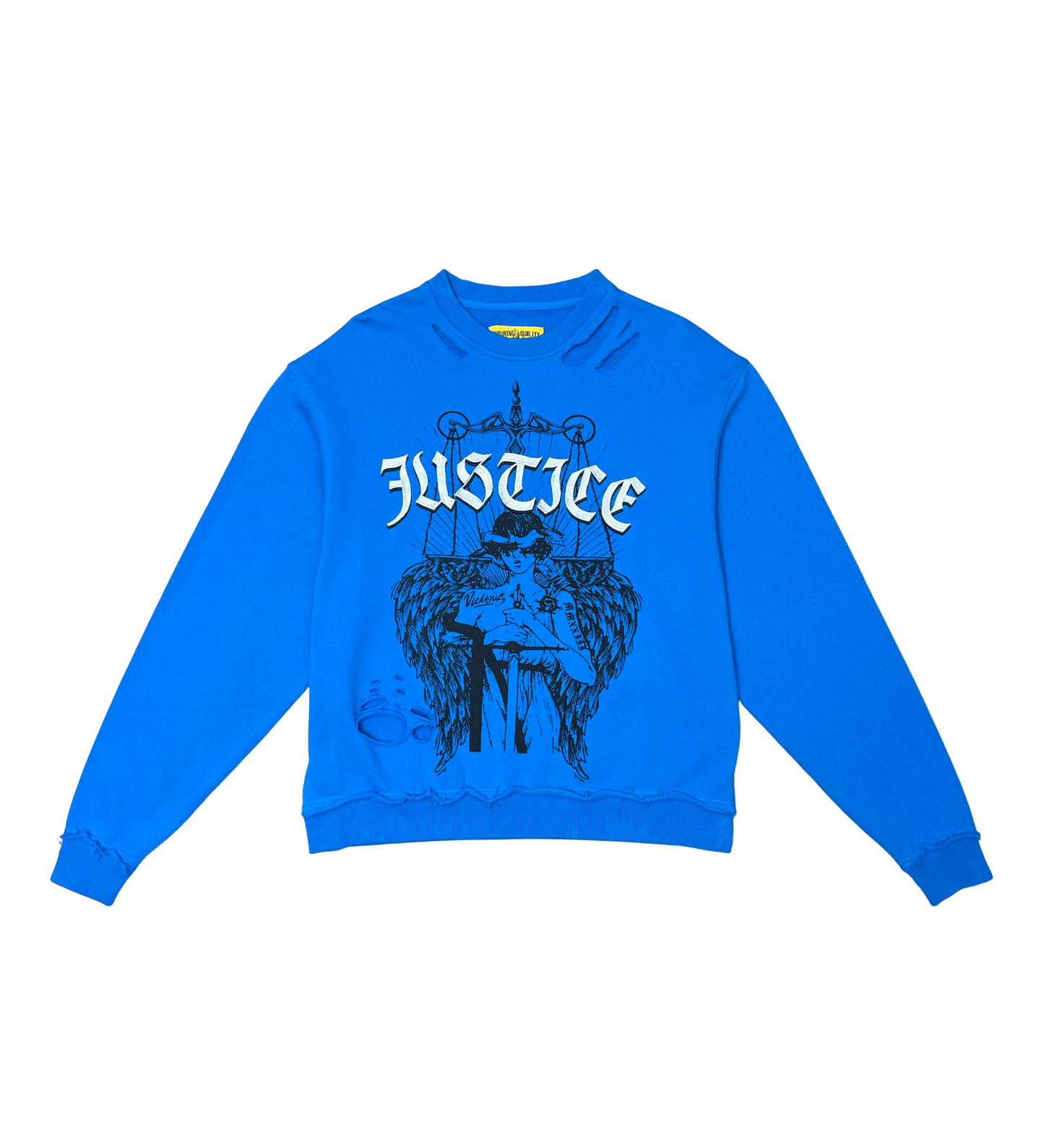 Justice Distressed Crewneck - Abyss Blue | Vicious _1