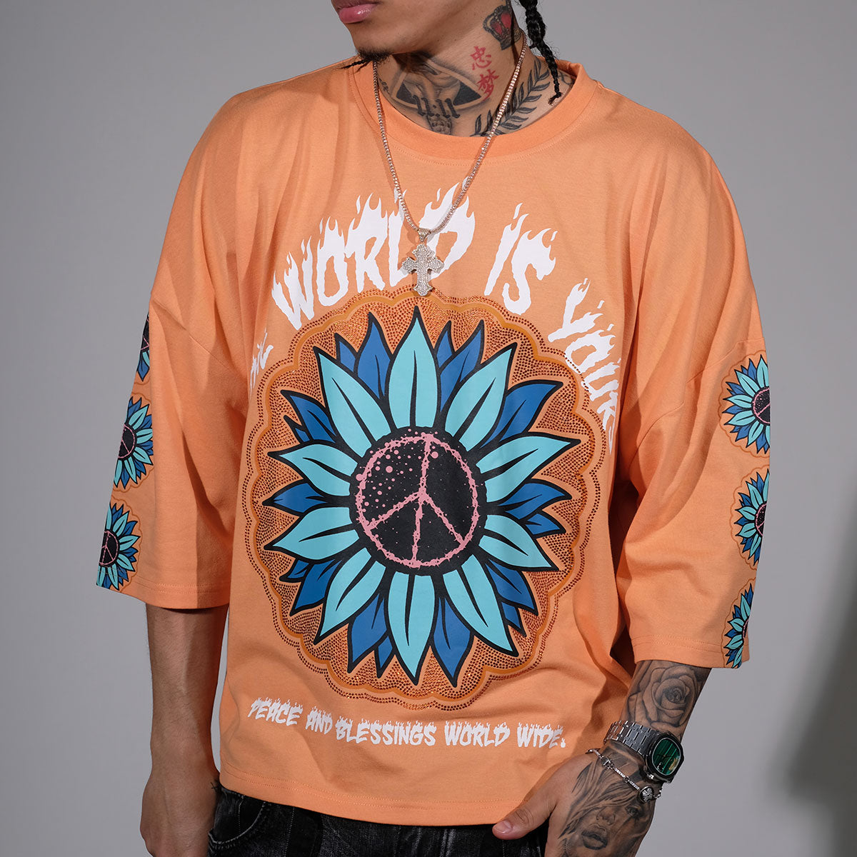Peace and blessings tshirt Salmon by Genuine - 1