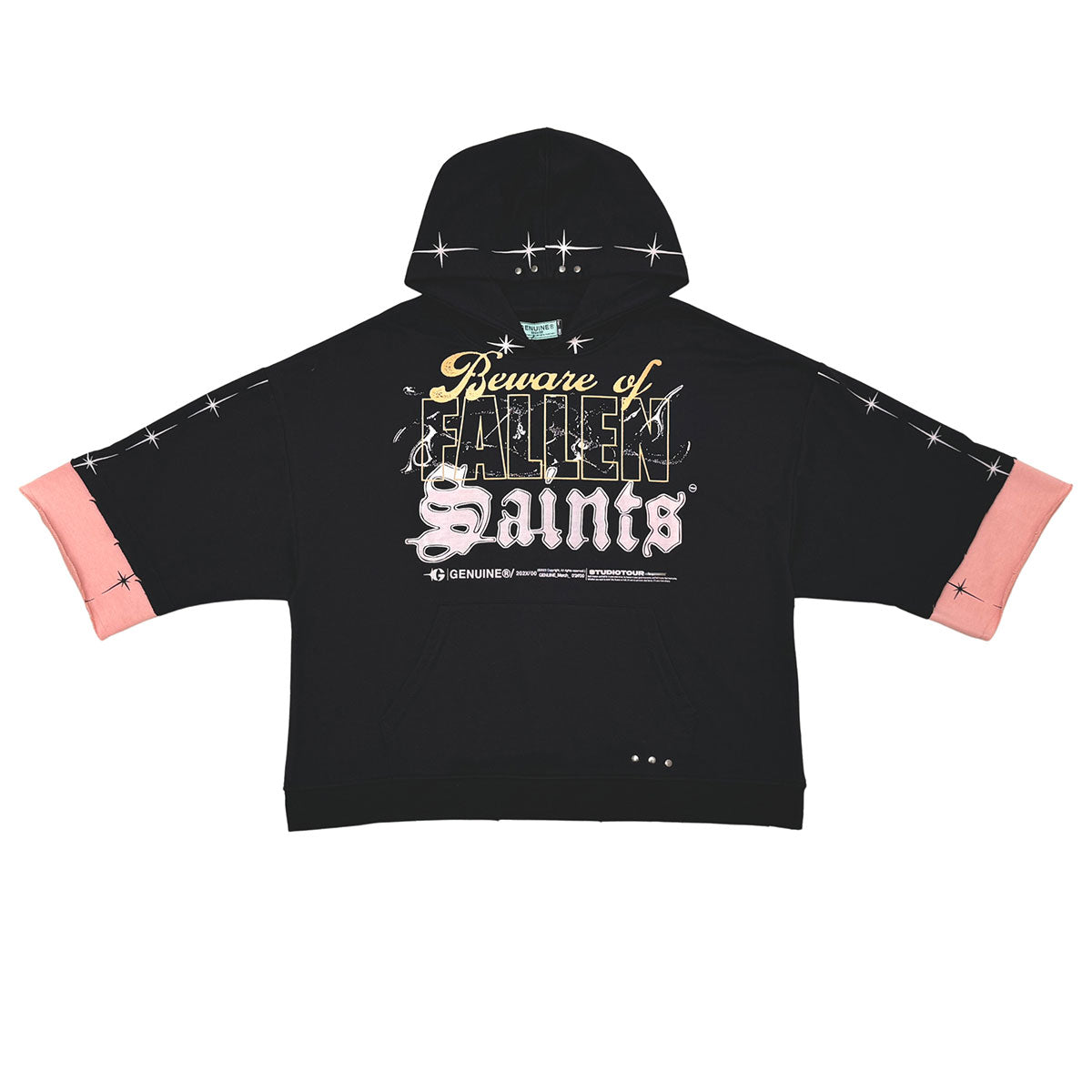 Beware short sleeve hoodie Black by Genuine - 1