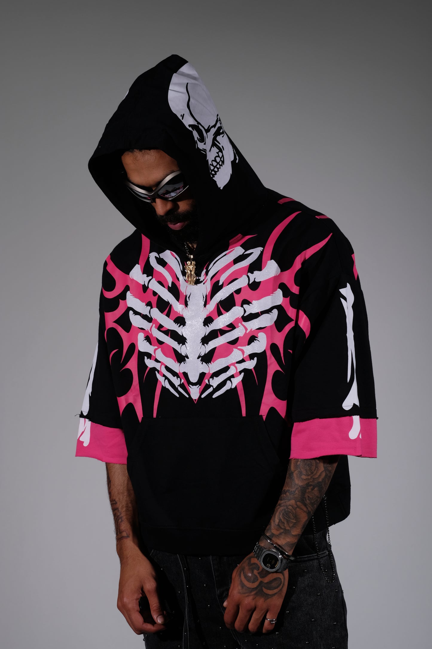 Xray short sleeve hoodie Black by Genuine - 1_2