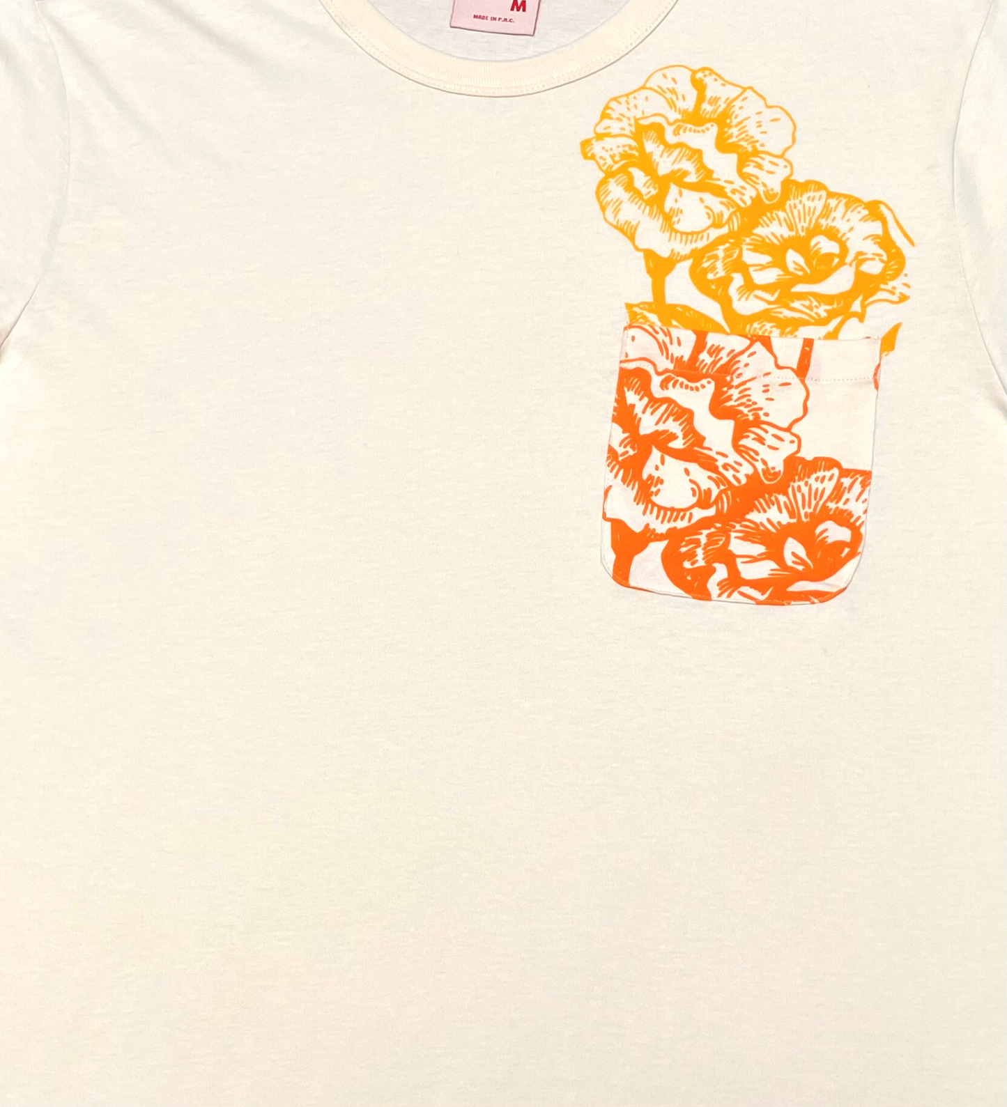 Red tag floral flock tee