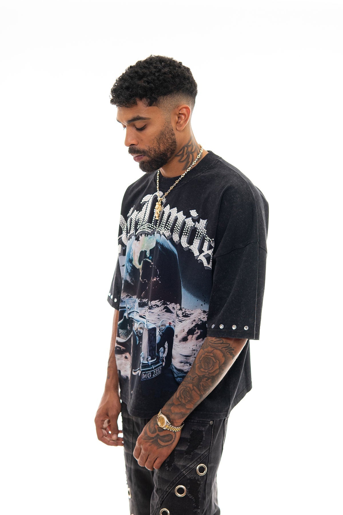 Stray no limits wide & crop fit tee Black by Stray - 3