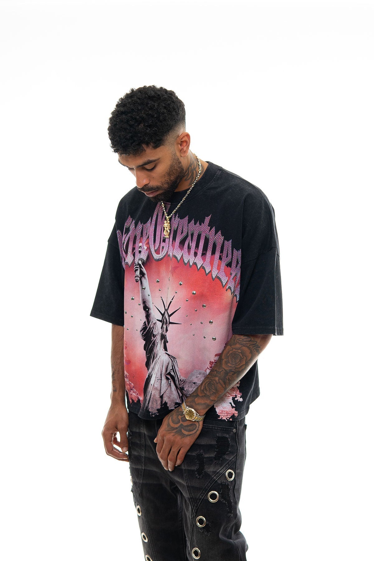 Stray define greatness wide & crop fit tee Black by Stray - 3