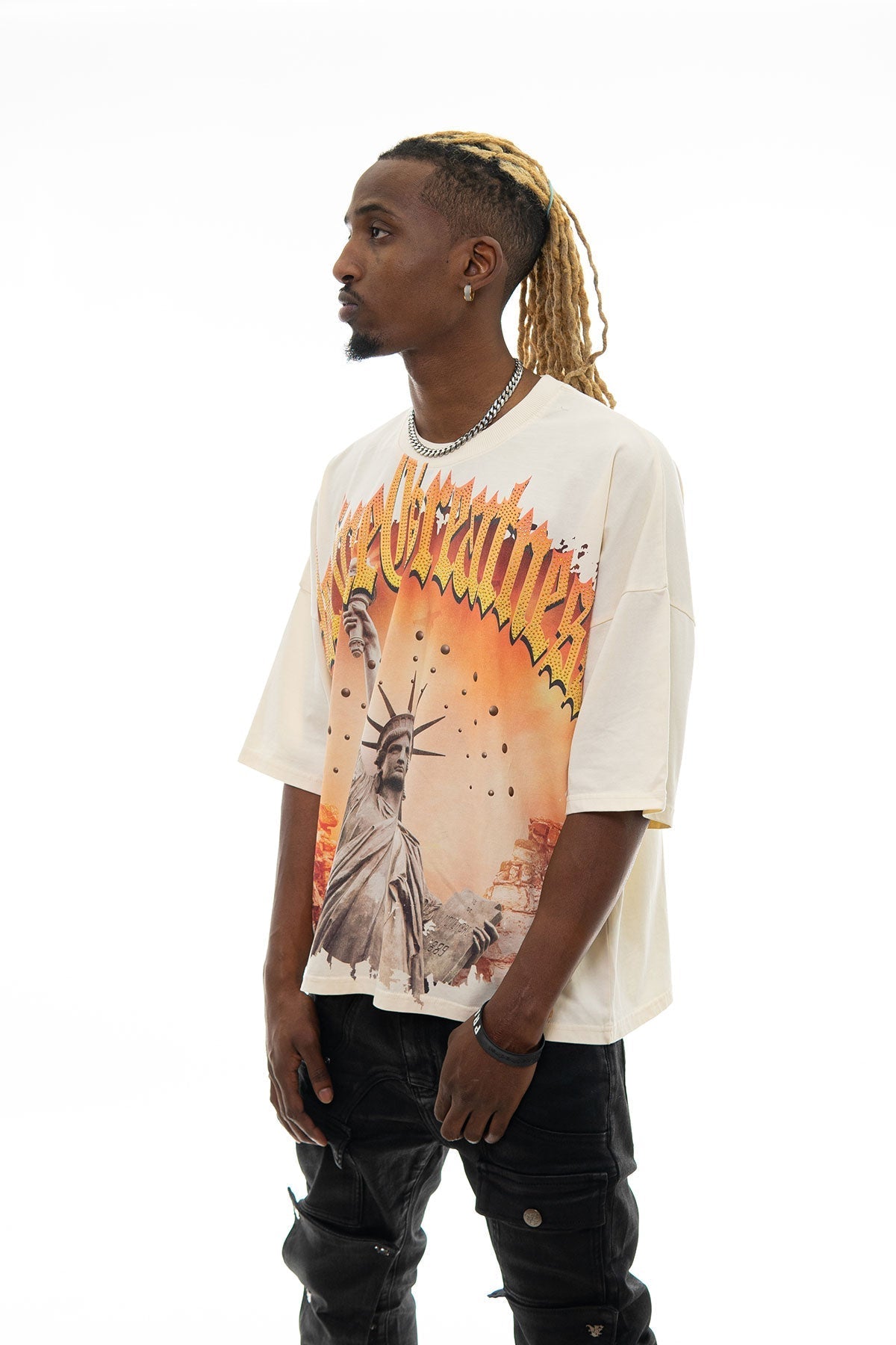 Stray define greatness wide & crop fit tee Natural by Stray - 3