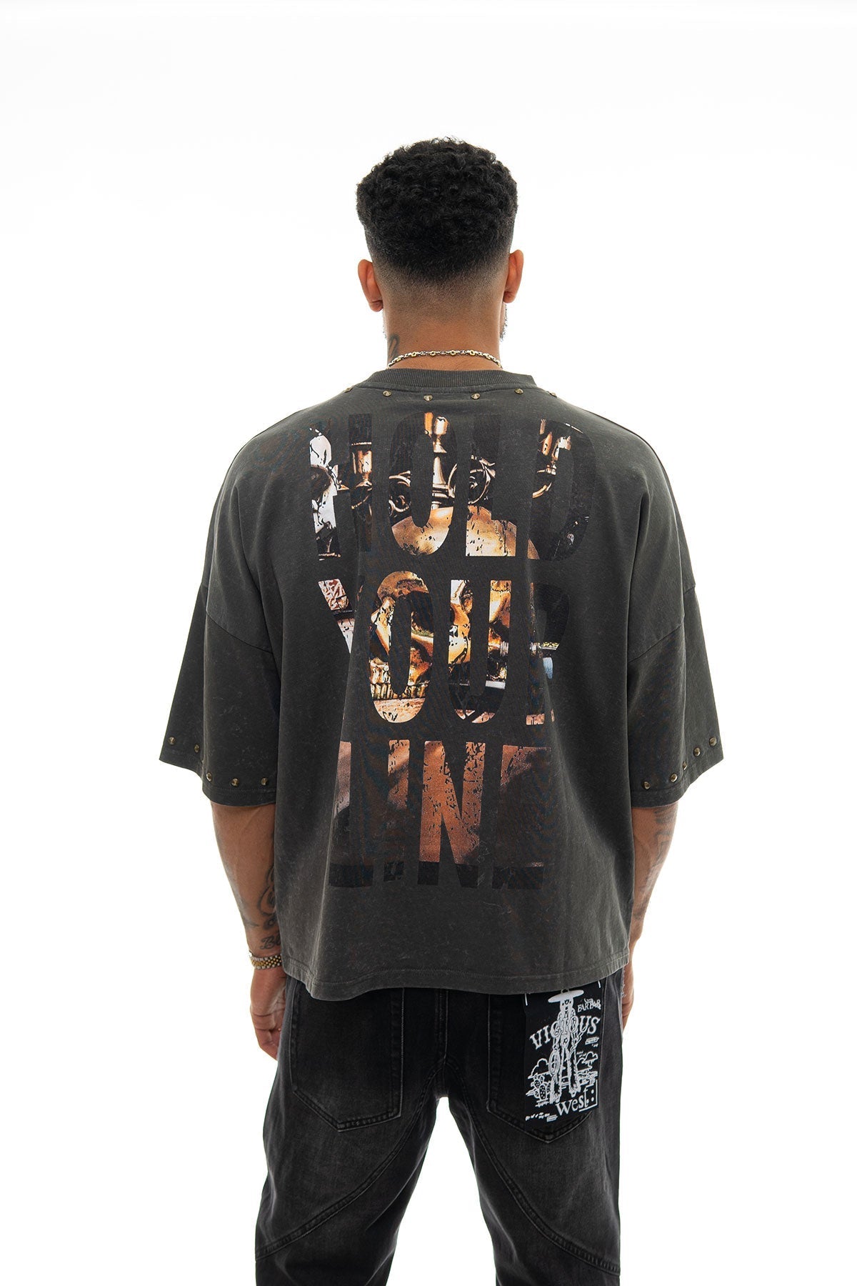 Stray stand ground wide & crop fit tee Charcoal by Stray - 2