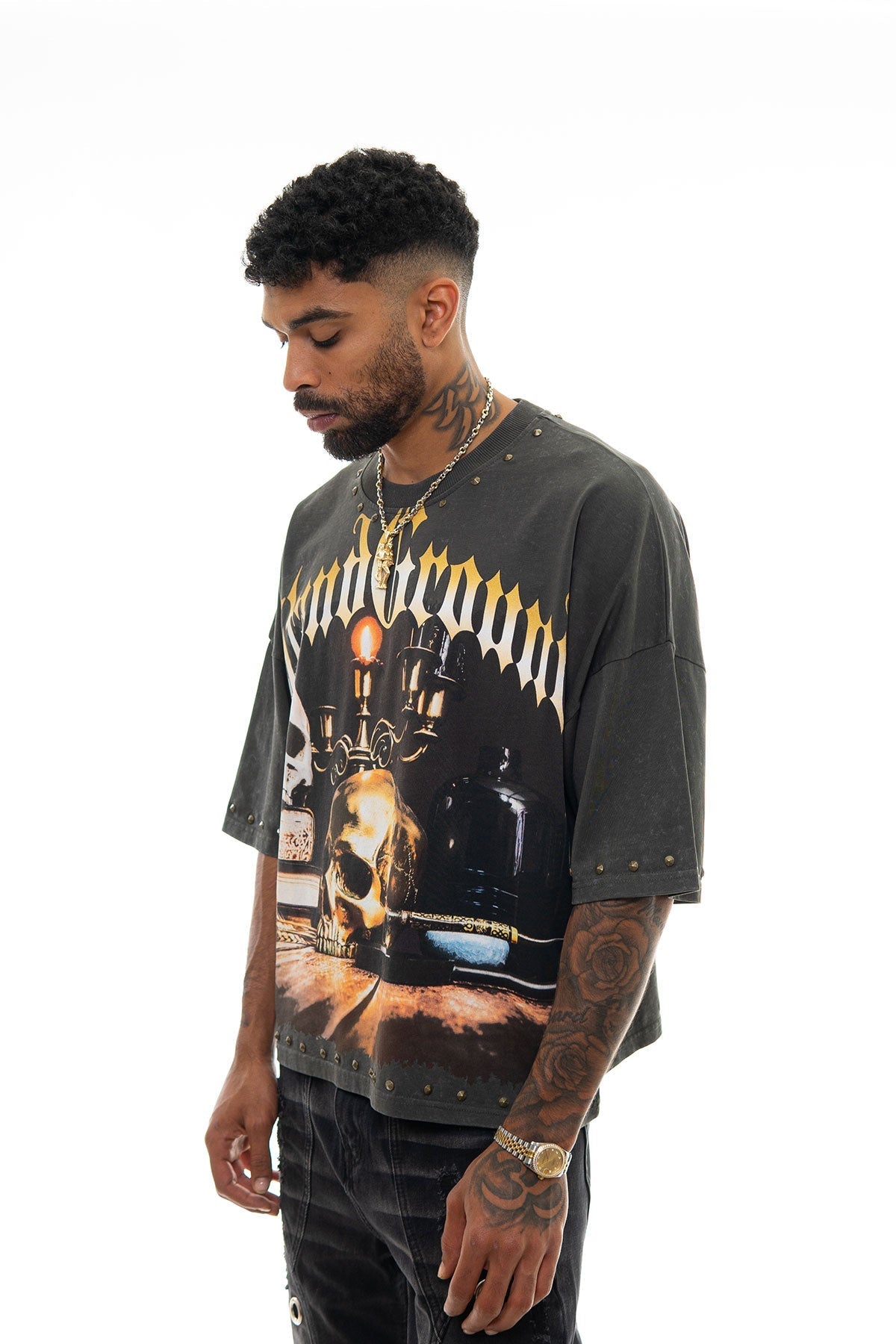 Stray stand ground wide & crop fit tee Charcoal by Stray - 3