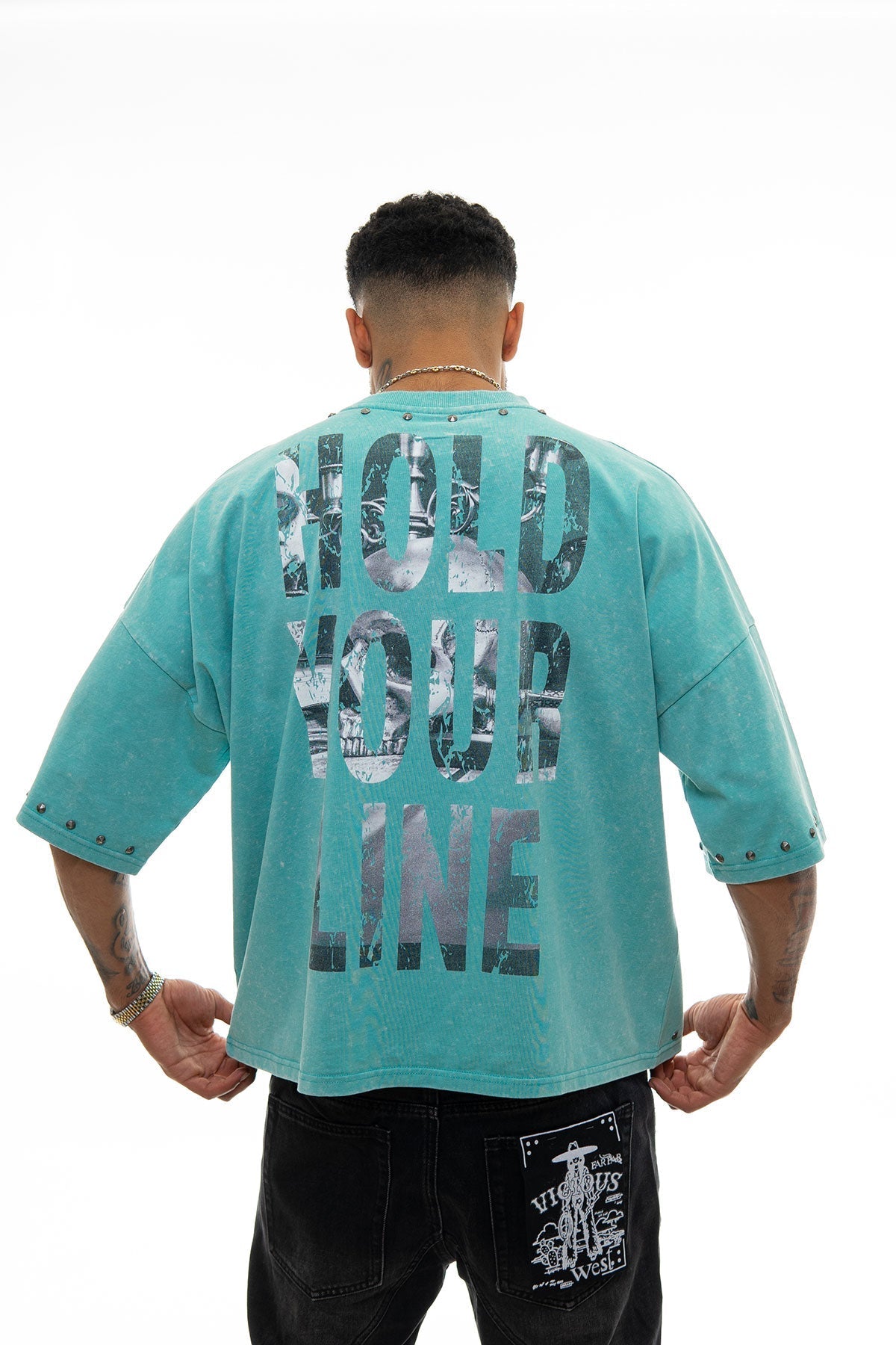 Stray stand ground wide & crop fit tee Teal by Stray - 2