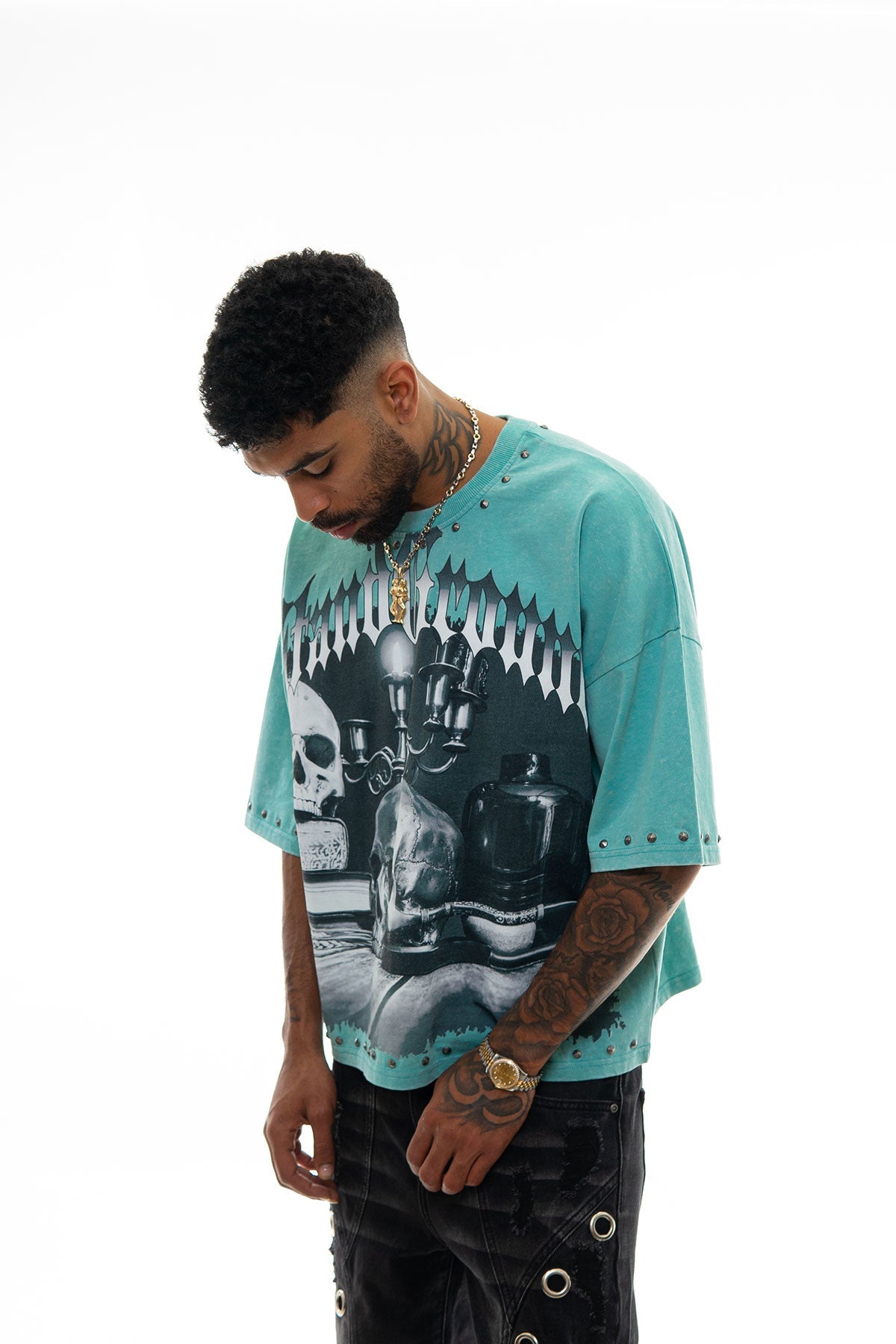 Stray stand ground wide & crop fit tee Teal by Stray - 3