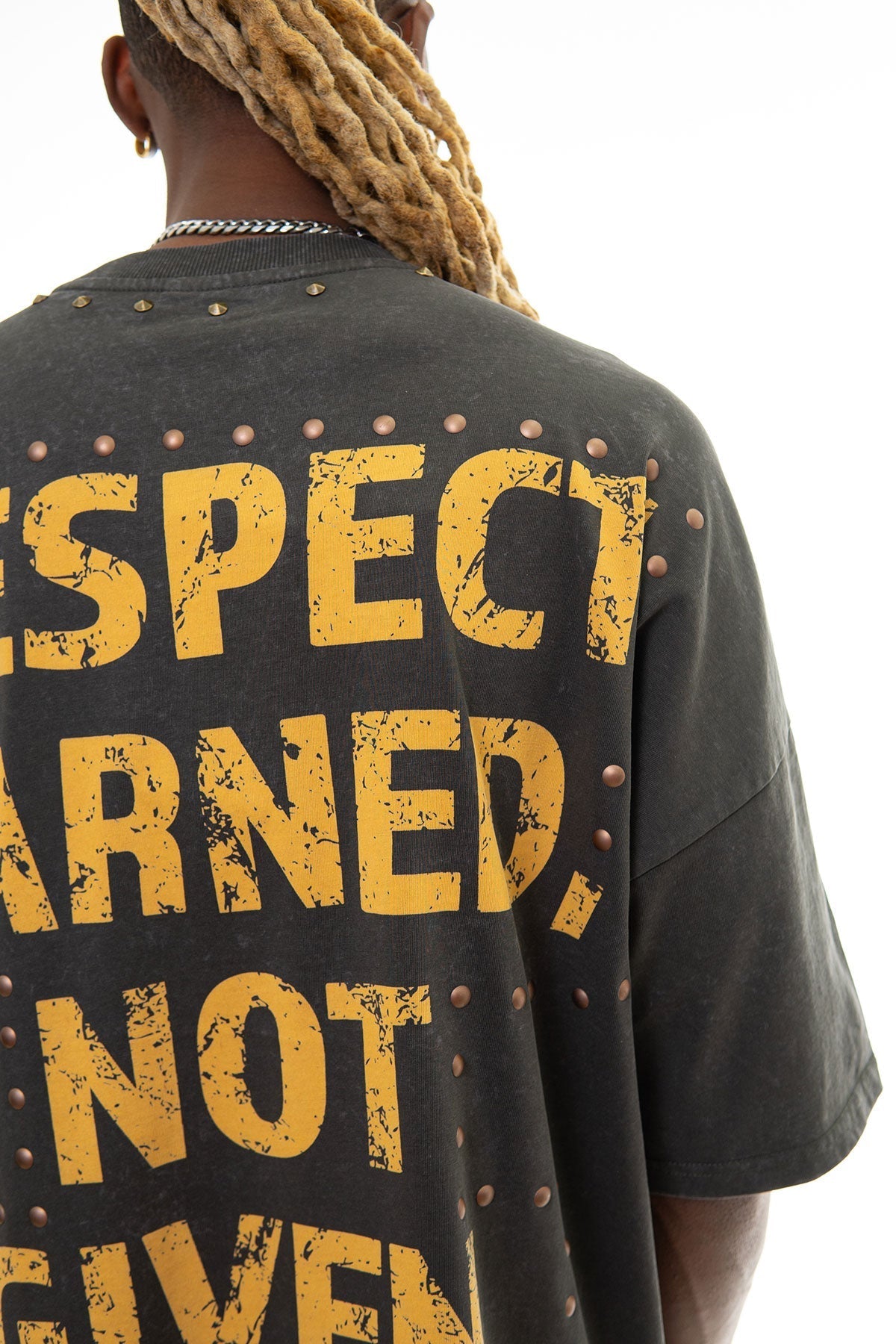 Stray respect earned wide & crop fit tee Charcoal by Stray - 5