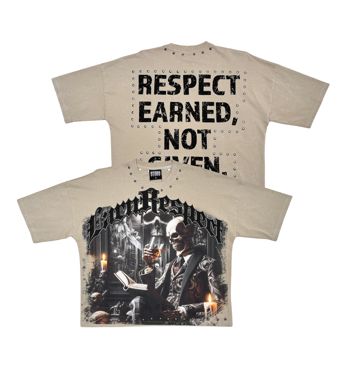 Stray respect earned wide & crop fit tee
