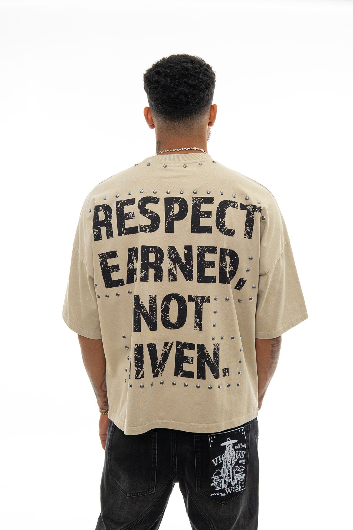 Stray respect earned wide & crop fit tee Desert by Stray - 2
