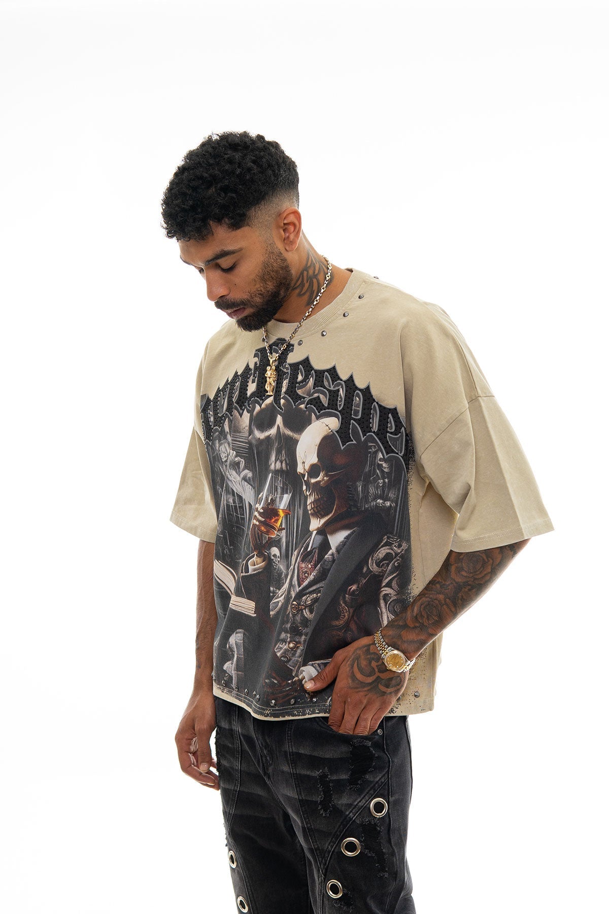 Stray respect earned wide & crop fit tee Desert by Stray - 3
