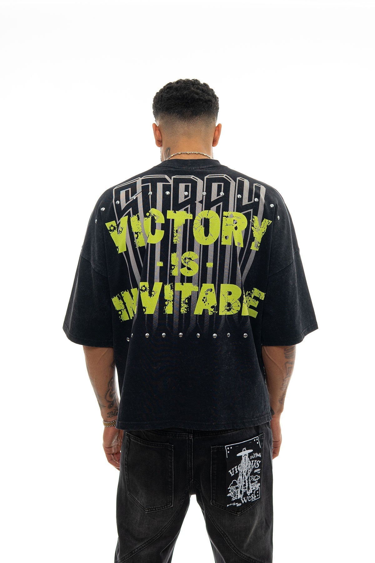 Stray claim victory wide & crop fit tee Black by Stray - 2