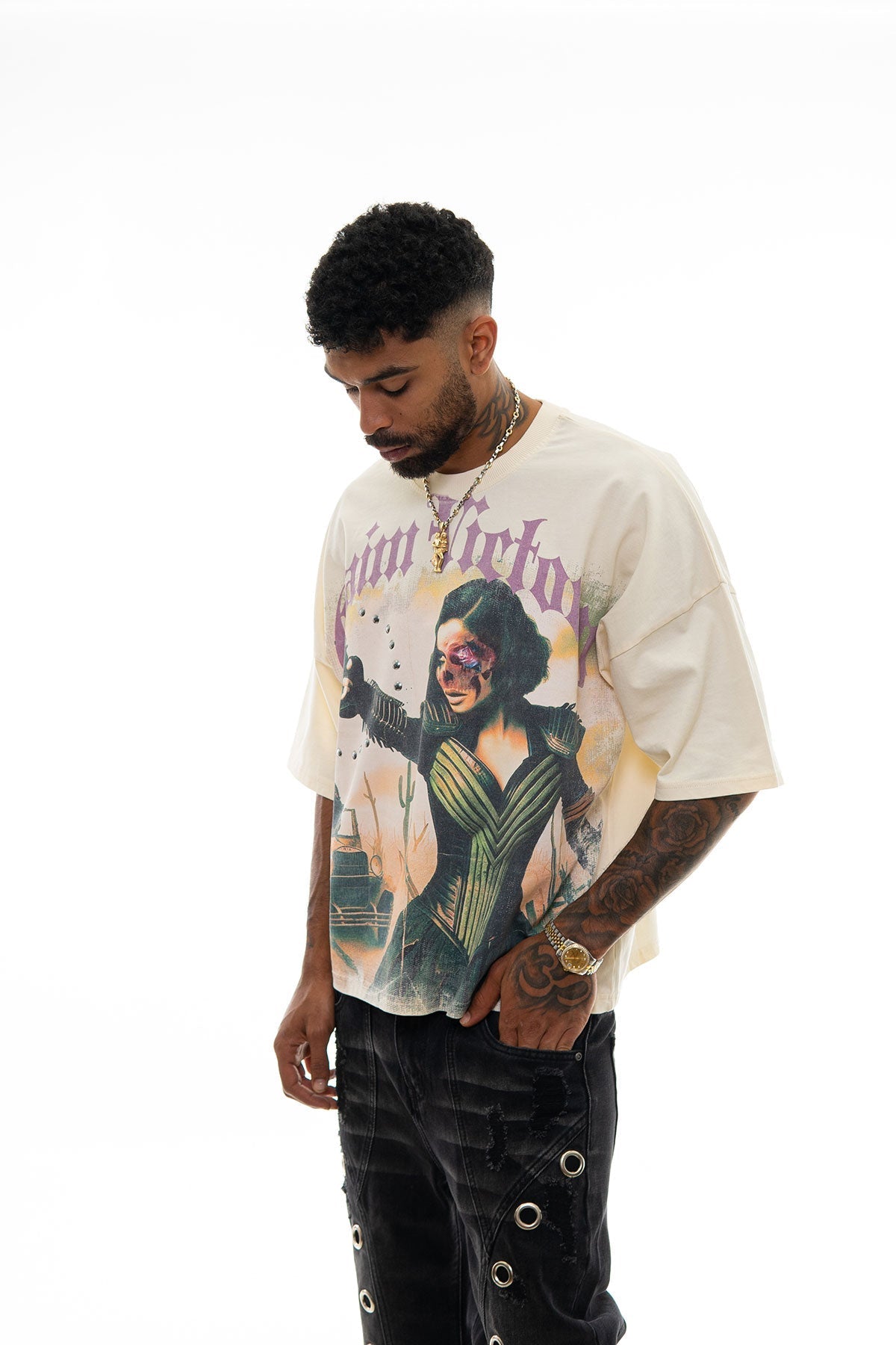 Stray claim victory wide & crop fit tee Natural by Stray - 3