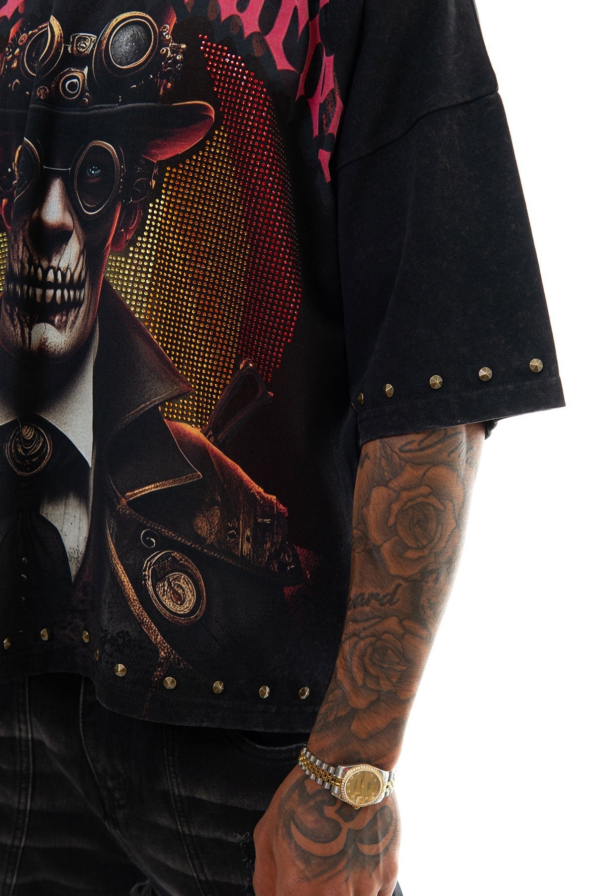 Stray push boundaries wide & crop fit tee Black by Stray - 4