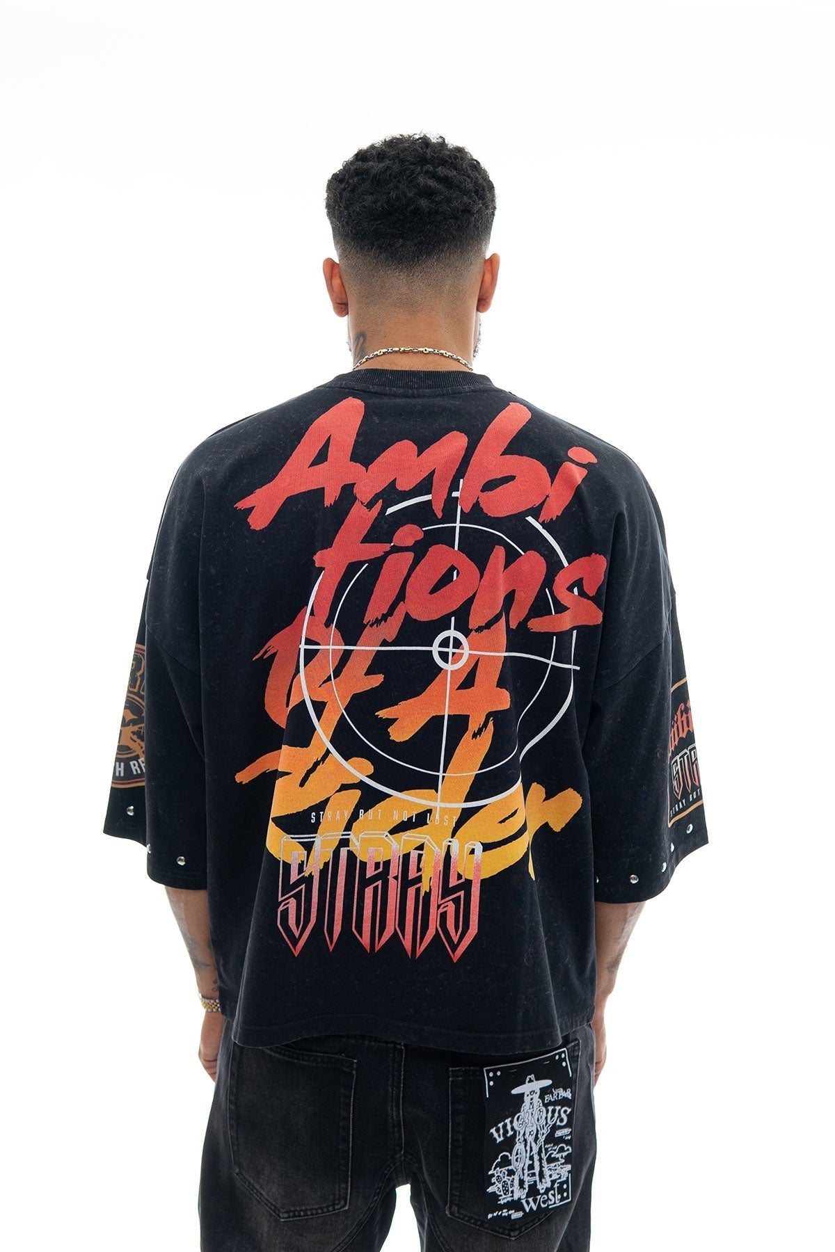 Stray ambitions 3/4 sleeve tee Black by Stray - 2