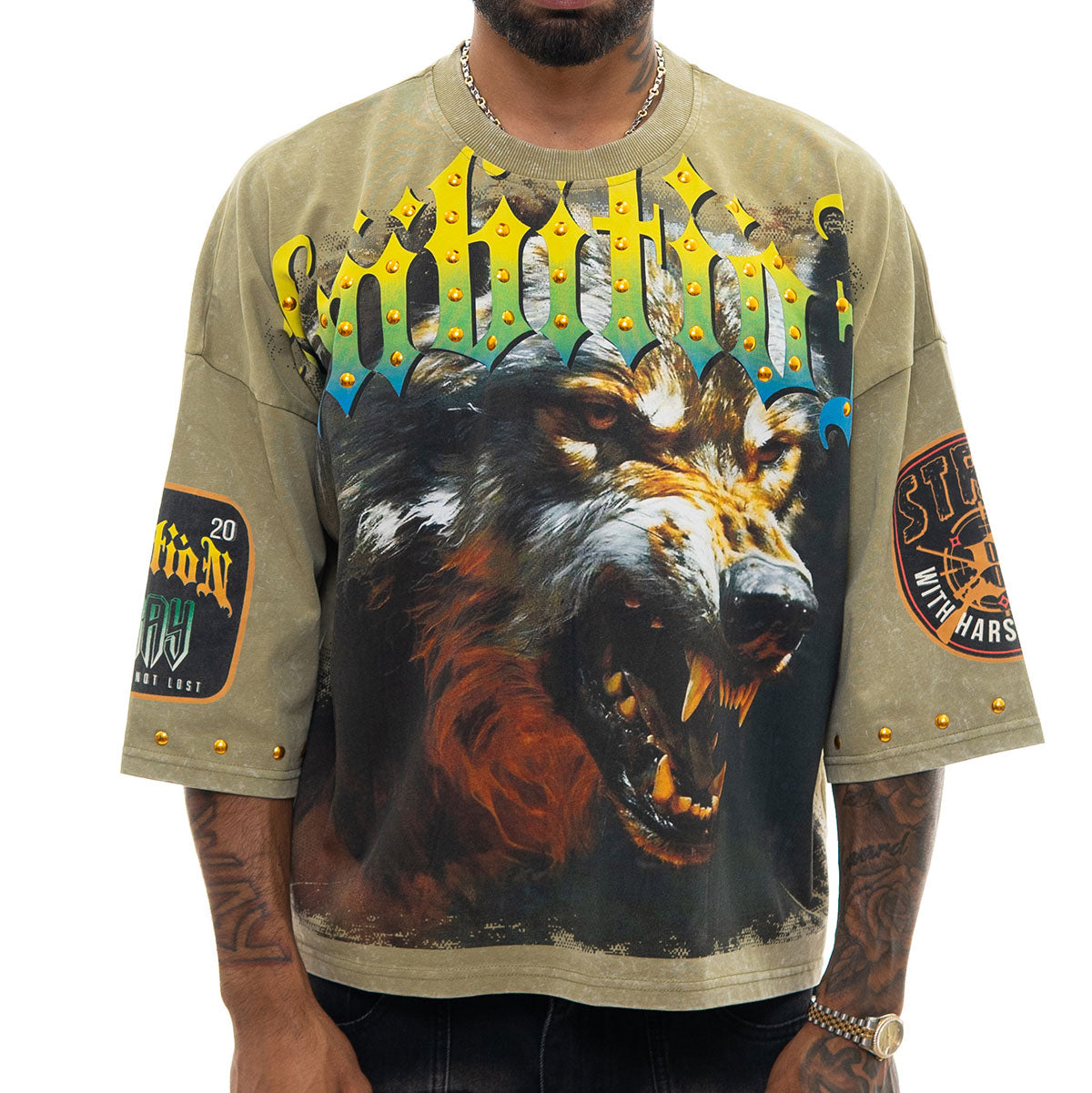Stray ambitions 3/4 sleeve tee Olive by Stray - 1
