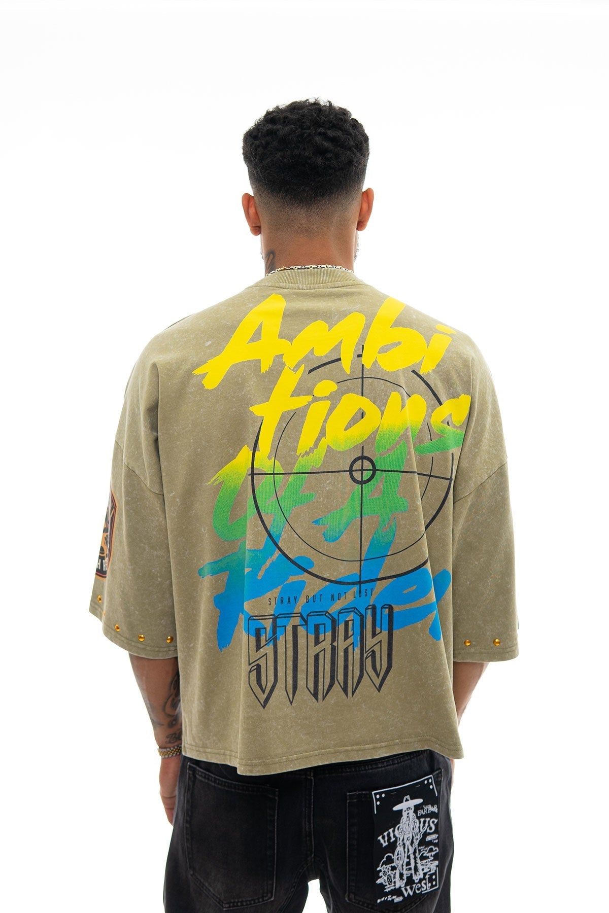 Stray ambitions 3/4 sleeve tee Olive by Stray - 2