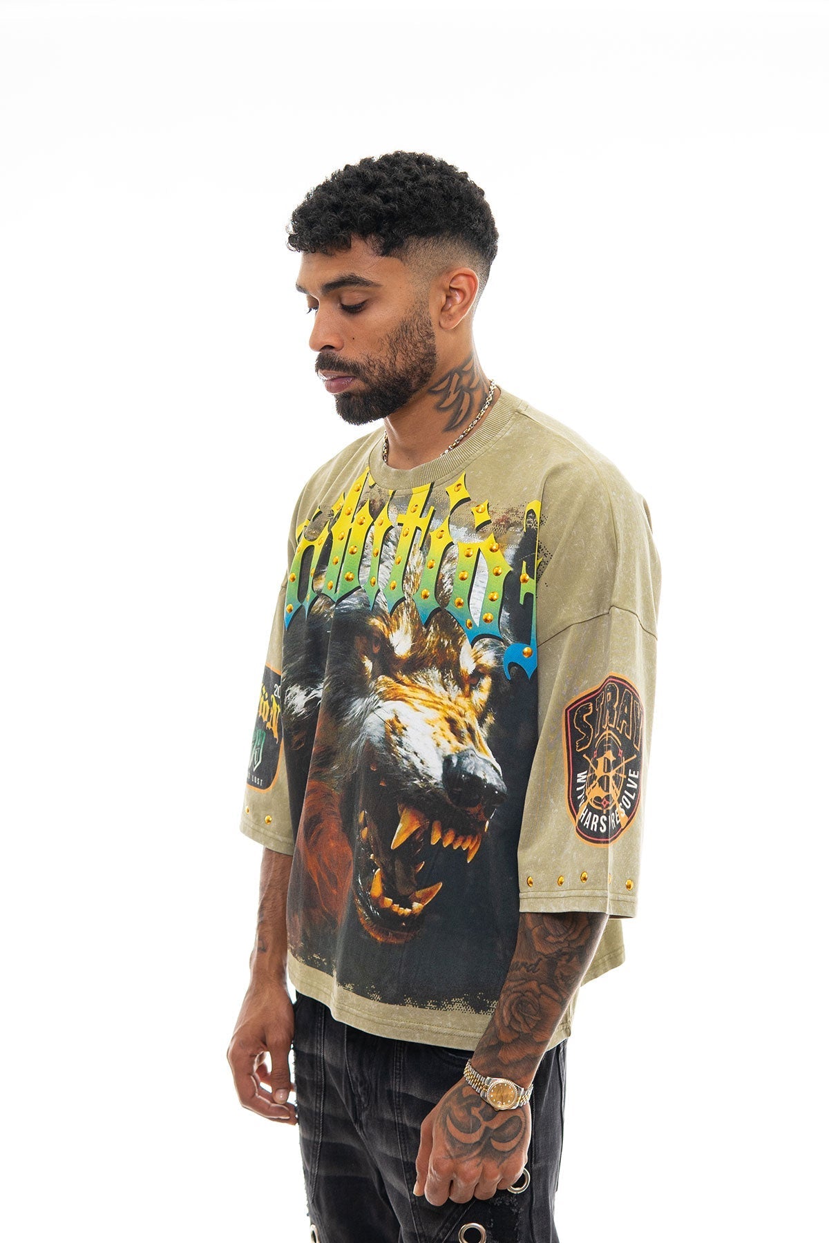 Stray ambitions 3/4 sleeve tee Olive by Stray - 3