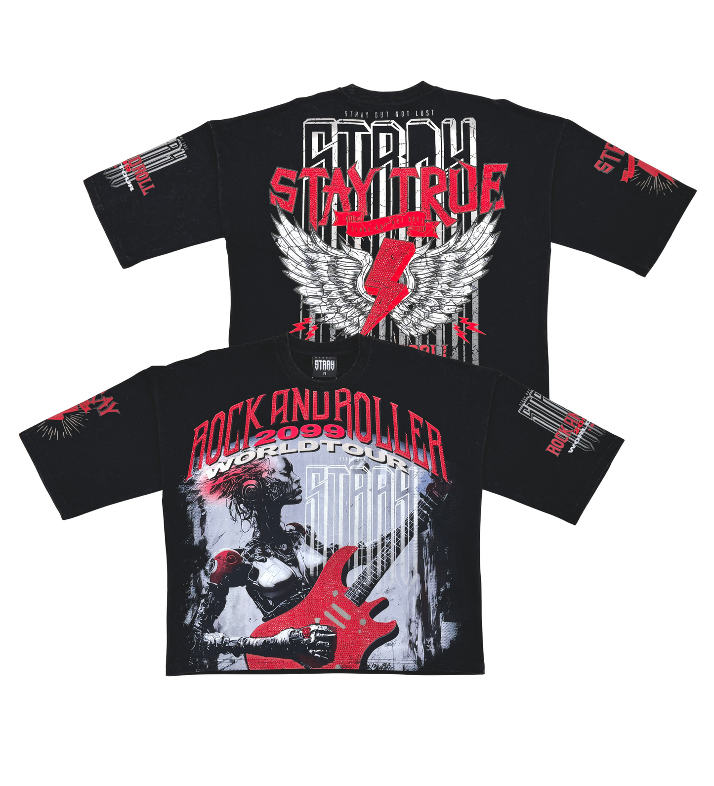 Stray rock n roller 3/4 sleeve tee