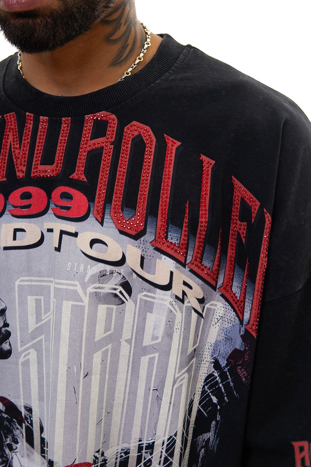 Stray rock n roller 3/4 sleeve tee Black by Stray - 4