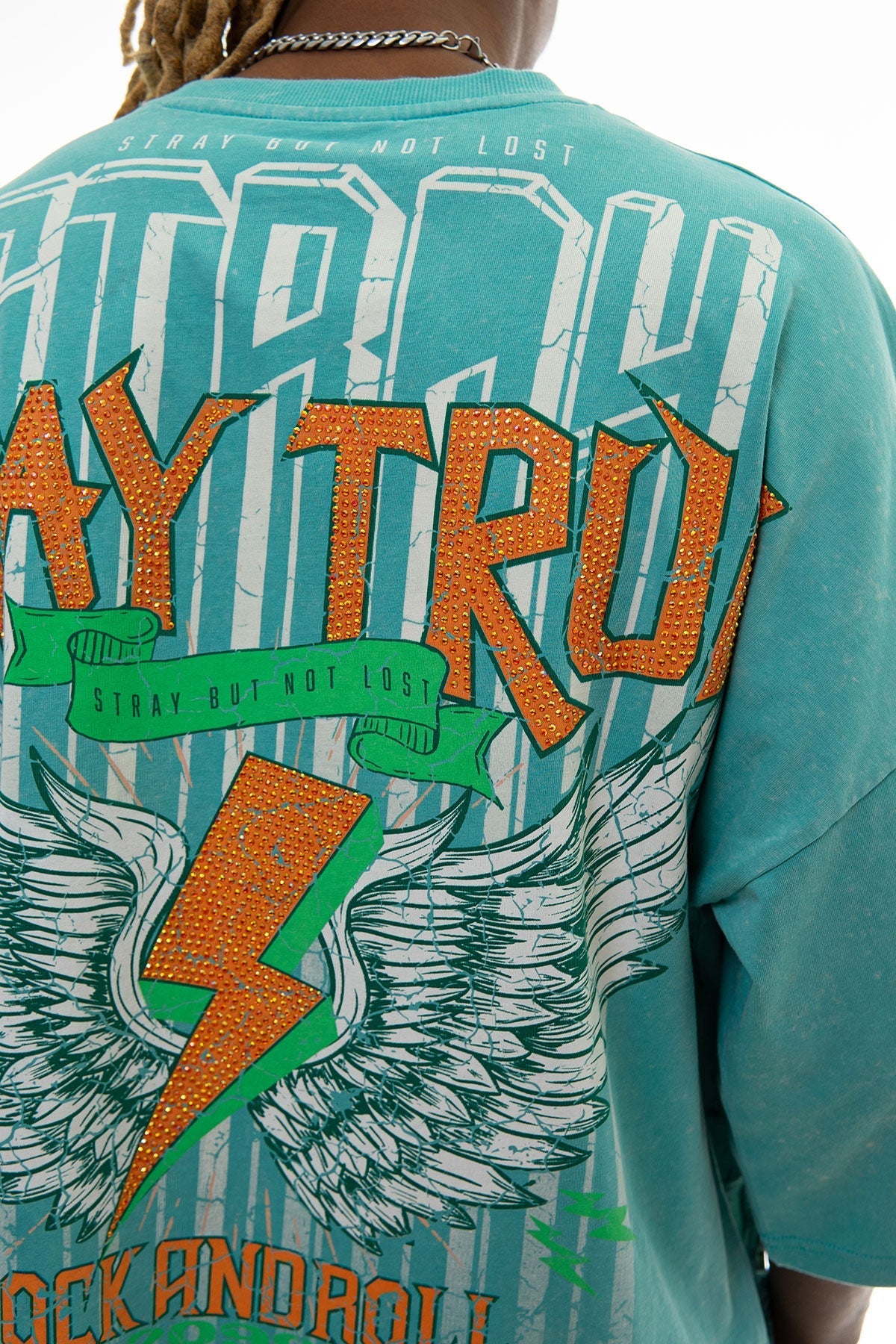 Stray rock n roller 3/4 sleeve tee Teal by Stray - 5