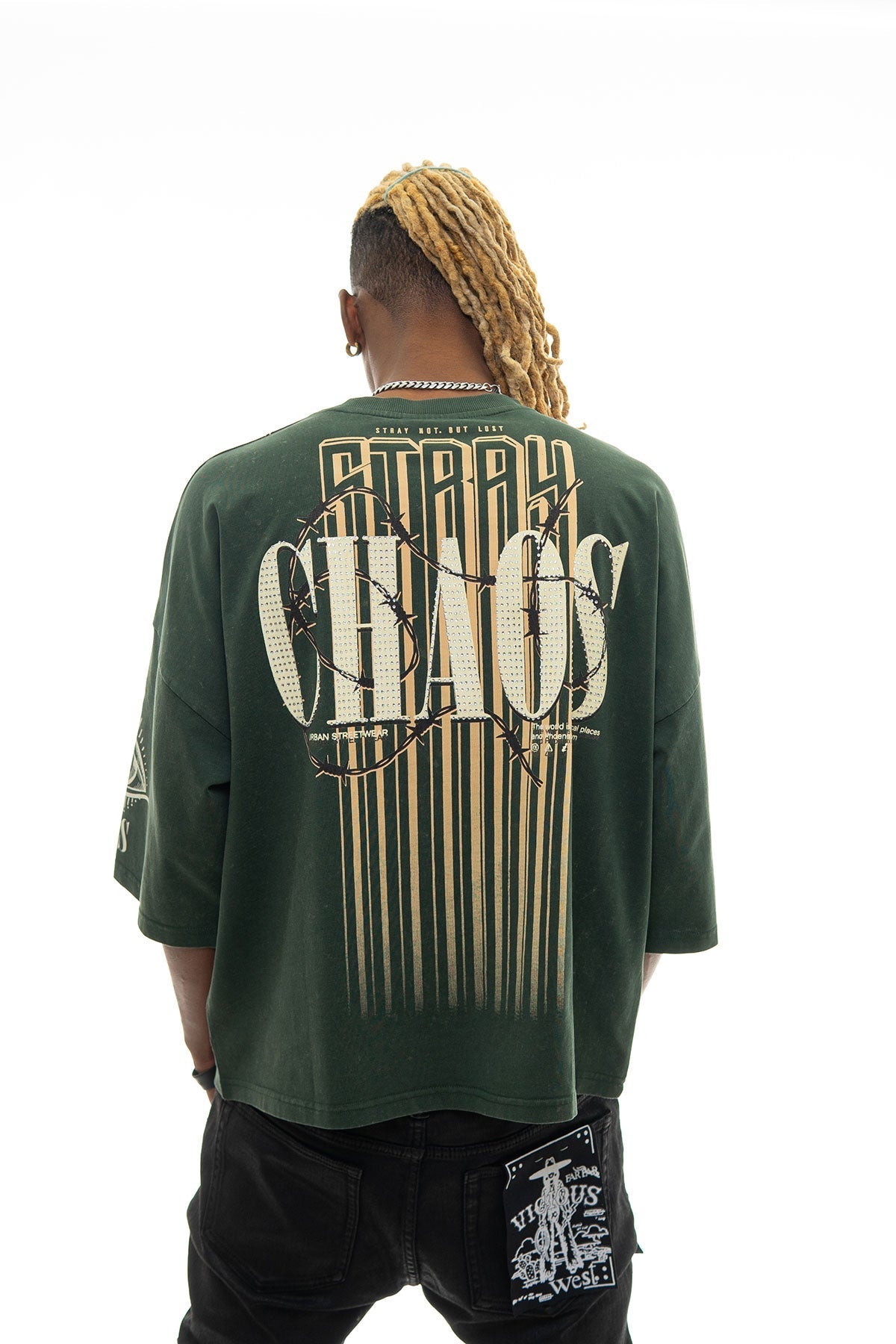 Stray chaos 3/4 sleeve tee Dark Green by Stray - 2