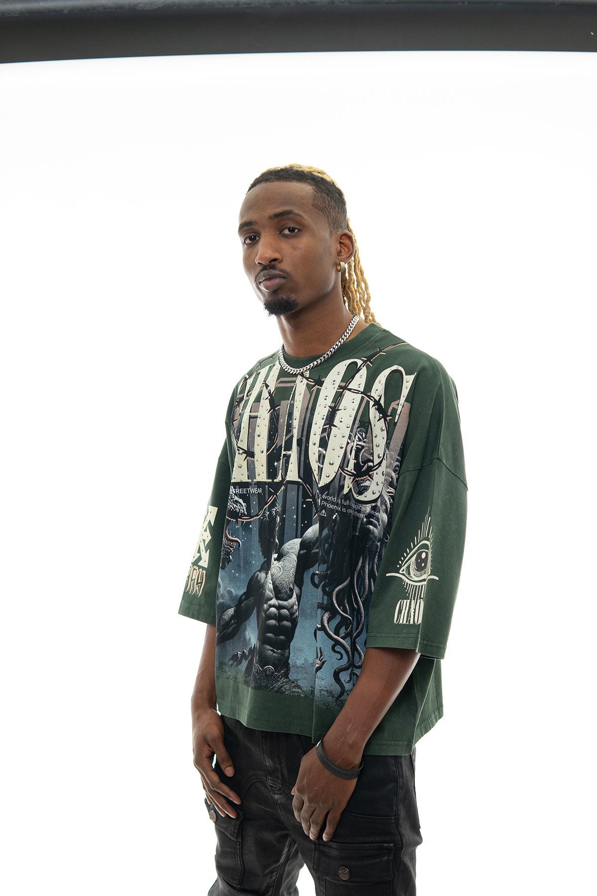 Stray chaos 3/4 sleeve tee Dark Green by Stray - 3