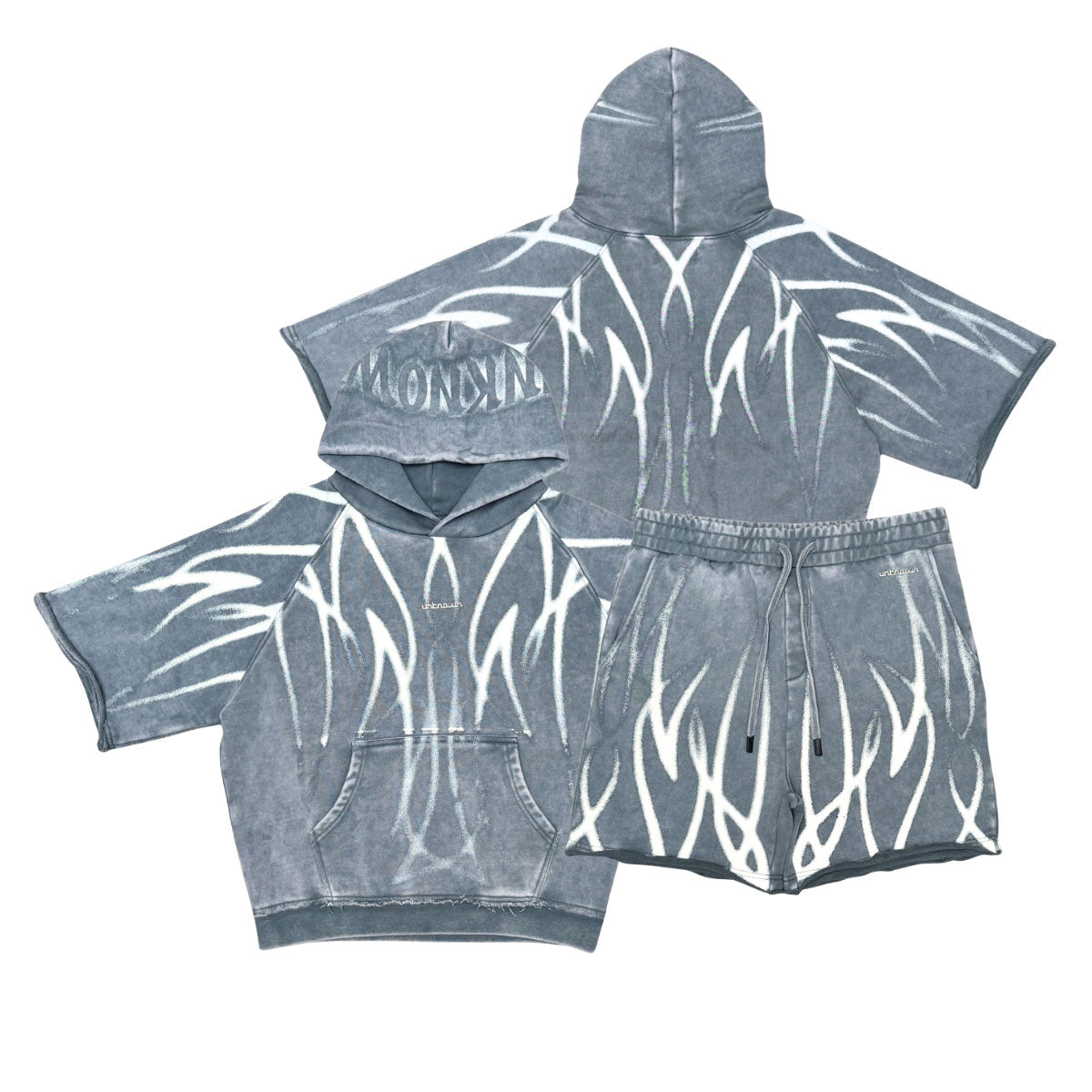 Short sleeve printed hoodie by Unknown - 11