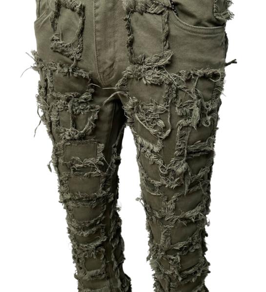Vicious denim stack pants