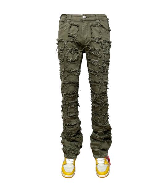 Vicious denim stack pants