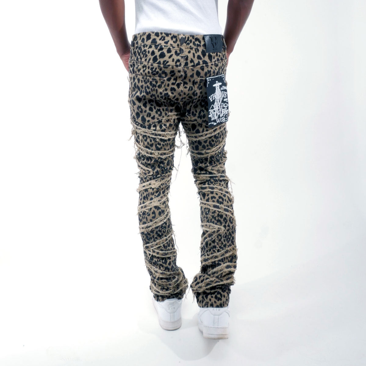 Premium flared embellished / stones pant Brown by Vicious - 2
