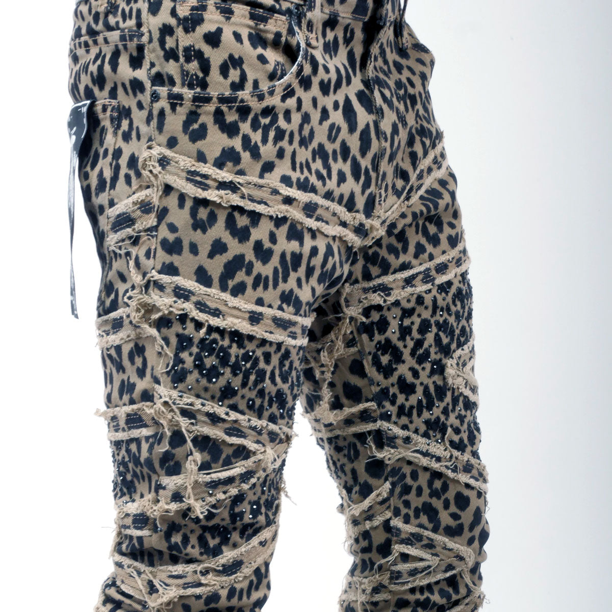 Premium flared embellished / stones pant Brown by Vicious - 4