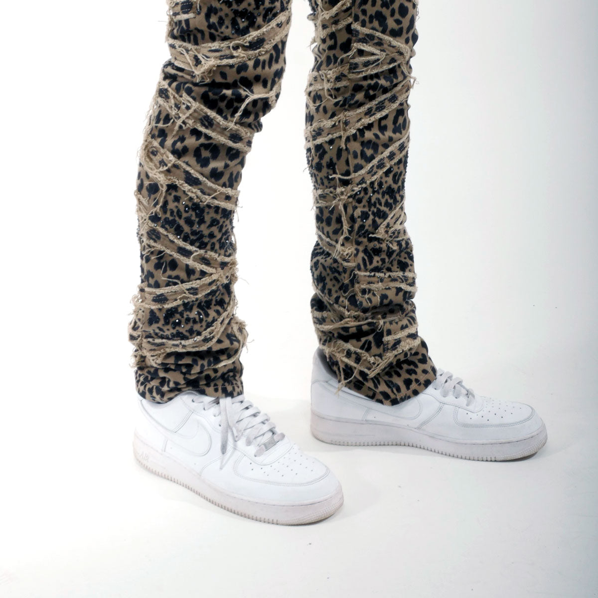 Premium flared embellished / stones pant Brown by Vicious - 5