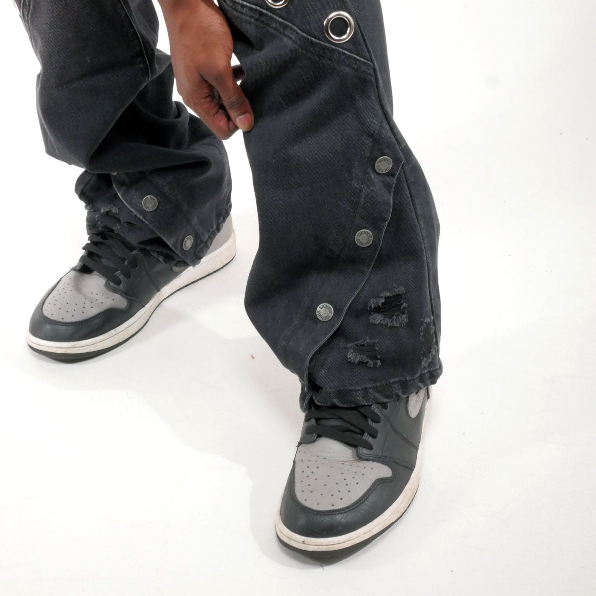 Vortex stacked grommet denim pant Black by Vicious - 4