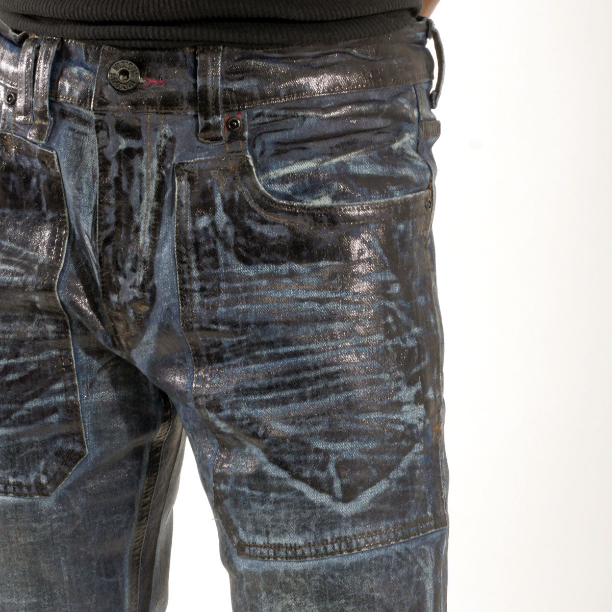 Patch pocket oil slick straight leg jean Medium Indigo by Vicious - 2