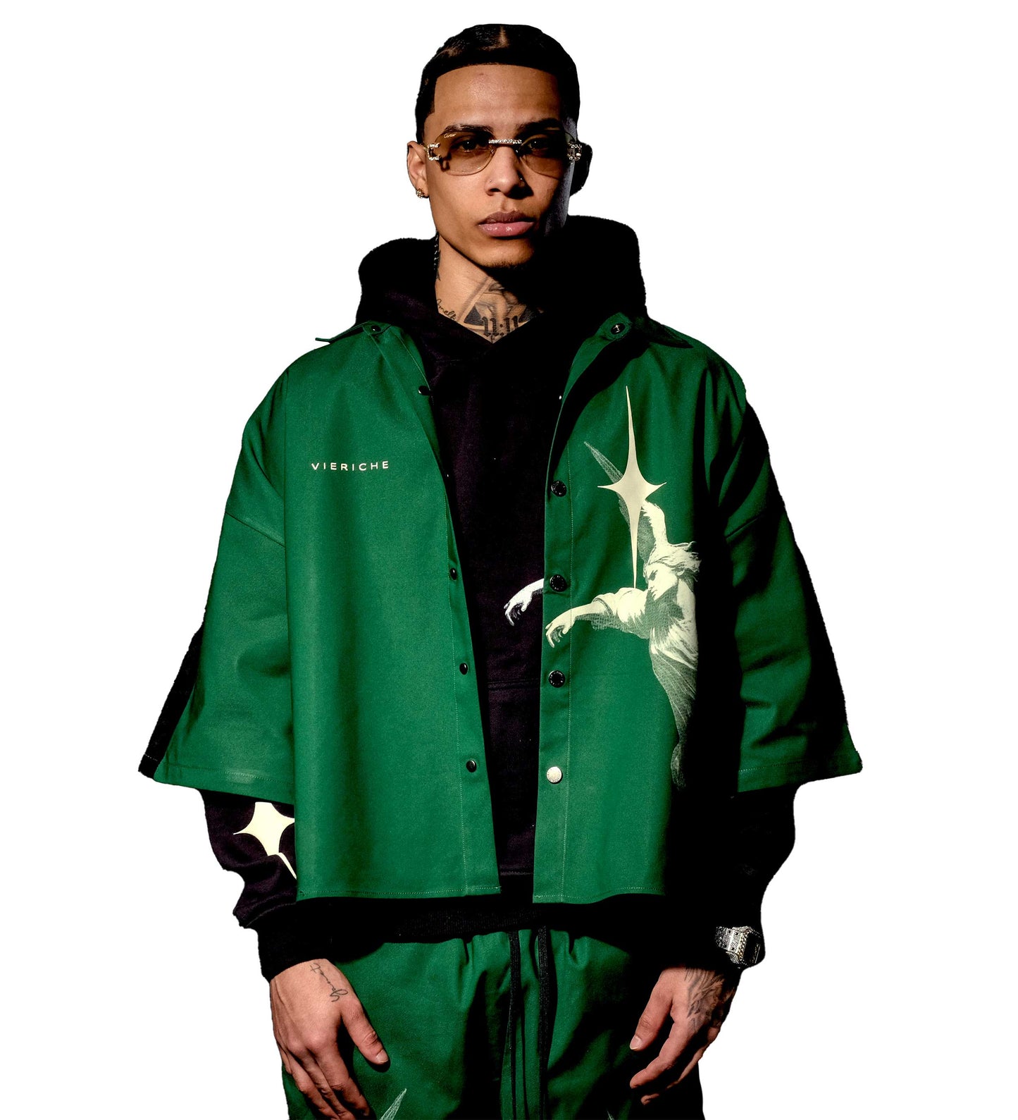Wordly God Woven/Hoodie Combo Black / Green by Vie+Riche
- 1