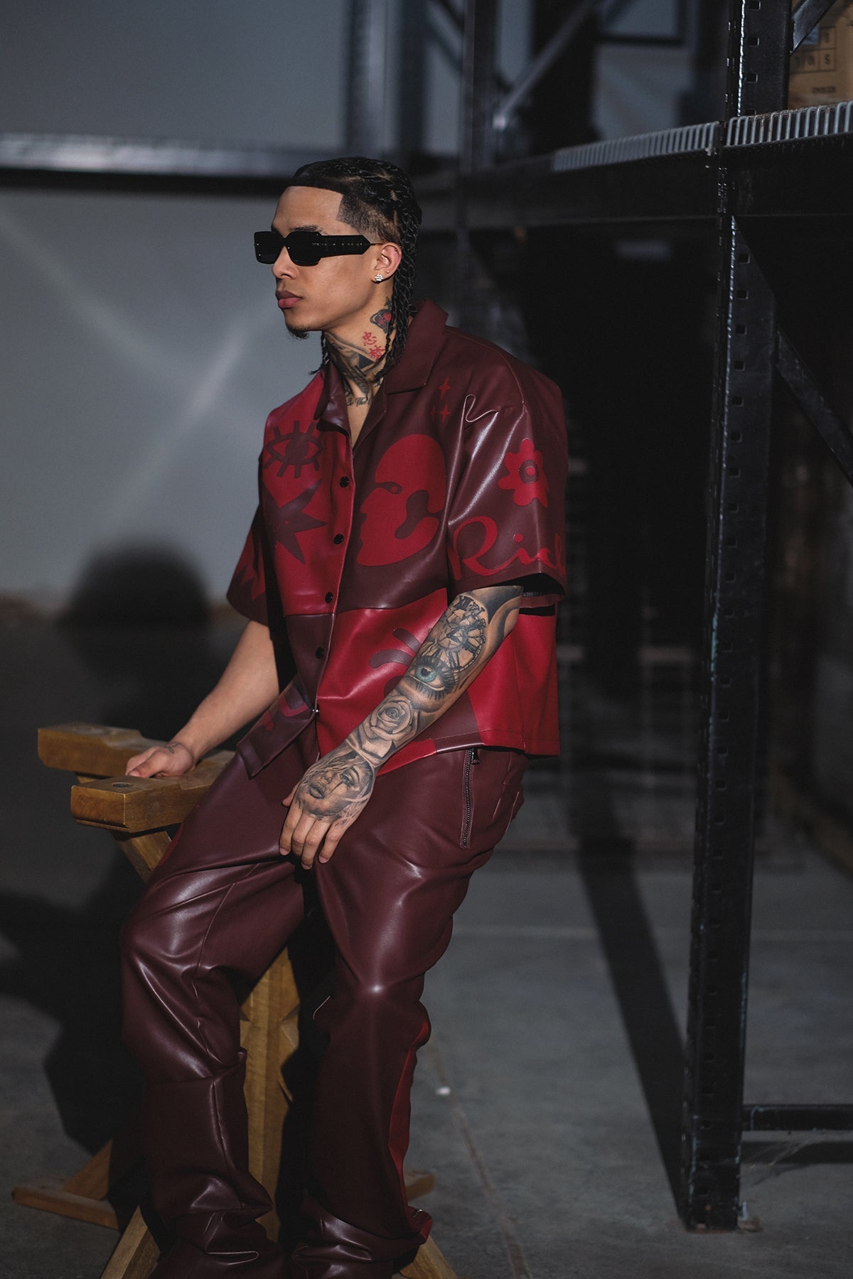 Tribal colorblock button up set Deep Red by Vie+Riche
- 2