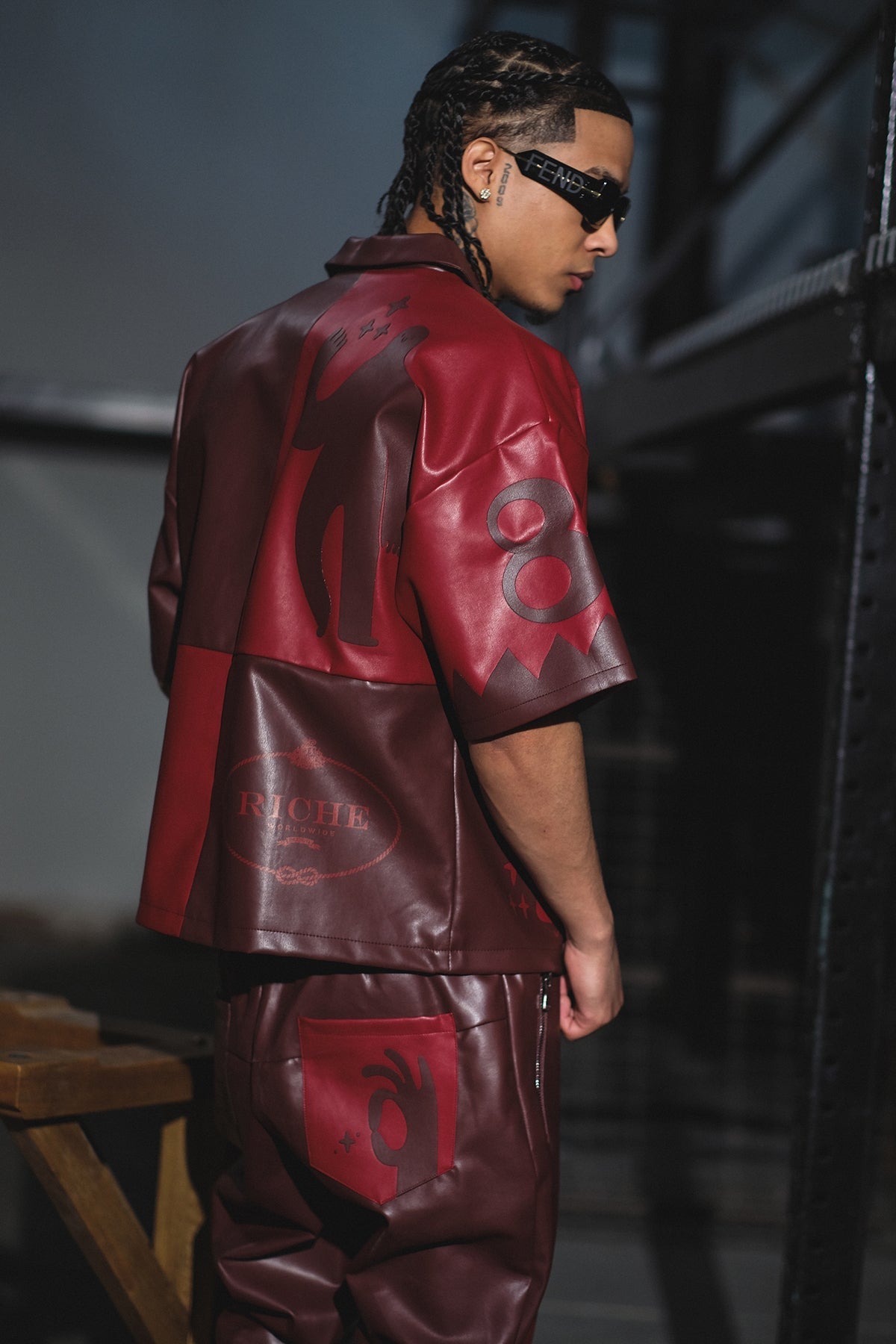 Tribal colorblock button up set Deep Red by Vie+Riche
- 5