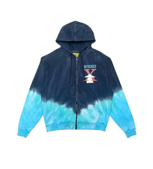 Intruder washed tie-dye zip up hoodie