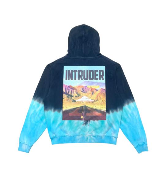 Intruder washed tie-dye zip up hoodie