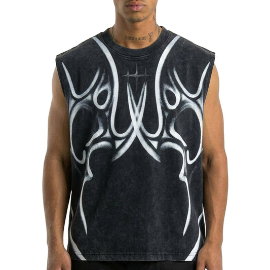 Printed sleeveless tee by Unknown - 1