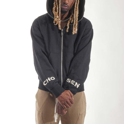 Washed full-zip hoodie